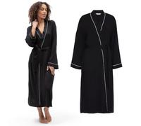 Cyberjammies Grace Women's Black Jersey Long Dressing Gown | Soft Modal Robe for Women, Breathable Ladies Nightwear & Lounge Wear