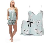 Cyberjammies Grace Women's Swan Print Cami and Shorts Set | Soft Cotton Modal Ladies Pyjamas, Breathable Womens Nightwear & PJs Set