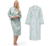 Cyberjammies Grace Women's Swan Print Dressing Gown | Soft Cotton Modal Long Dressing Gown, Breathable Ladies Nightwear & Womens Pyjamas