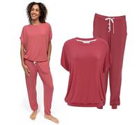 Cyberjammies Josie Womens Slouch Jersey Terracotta Orange Pyjama Set | Soft Modal Ladies Pyjamas | Comfortable PJs Lounge Wear Set for Women | Size 14