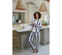 Cyberjammies Women's Celestial Nights Navy Printed Stripe Long Sleeve Pyjama Set | Size: 18 Cyberjammies Navy 18