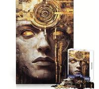 Cybernetic Face 1000 Pieces Jigsaws Adults Puzzles Gifts Mind Workout Stress Less Home Activity Home Accent (38x52cm)