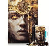Cybernetic Face 1000 Pieces Jigsaws Adults Puzzles Gifts Mind Workout Stress Less Home Activity Home Accent (38x52cm)