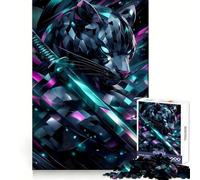 Cybernetic Panther with Katana Animal Jigsaw Puzzles 1000 Pieces for Adults Stress Relief Play Creative Craft Hard Challenge Great Gift (38x26cm)