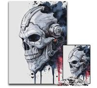Cybernetic Skull Art Jigsaw Puzzles 1000 Pieces for Adults Paper Jigsaw Colorful Home DecorInteractive Family Game 1000 PCS(38x26cm)