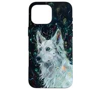 Cybernetic White German Shepherd Dog Circuitry Art Case for iPhone 16 Pro Max