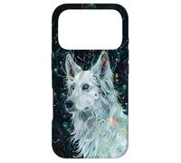 Cybernetic White German Shepherd Dog Circuitry Art Case for iPhone 17 Pro