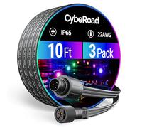 Cyberoad 10FT(3Pack) Extension Cable for eufy Permanent Outdoor Lights E22 & S4, Outdoor Lights Extension Cord for eufy T8L02 & T8L04, IP68 Waterproof, Ideal for Christmas Decorations, Black