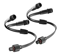 CybeRoad Y-Connector Splitter(2 Pack) for Govee Permanent Outdoor Lights and Pro, Extension Cable for H705A H705B H705C, H706A H706B H706C, 1 Female to 2 Male, Black