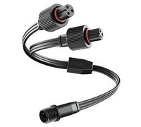 CybeRoad Y-Connector Splitter for Govee Permanent Outdoor Lights Series, Extension Cable for H705A H705B H705C, H705D H705E H705F, H706A H706B H706C, H805A H805B H805C, 1 Male to 2 Female, Black