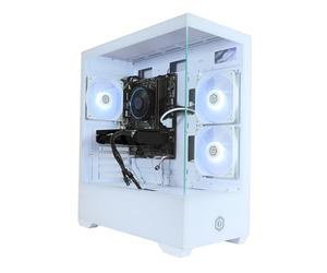 CyberPowerPC Wyvern Gaming PC - Intel Core i5 12400F, AMD RX 9060 XT, 16GB RAM, 1TB NVMe SSD, 650W PSU, Wi-Fi, Windows 11, Prism Panoramic White