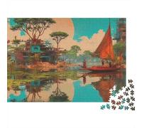 Cyberpunk 1000 Piece Jigsaw Puzzle For Adults Family Challenge Toys Stress Relief Puzzle Cultivate The Spirit of Teamwork for Family Decorations 500pcs (52x38cm)