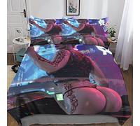 Cyberpunk 2077 3D Bedding Set Comforter Cover Duvet Cover Game Characters Science Fiction for Children Kids Girls Wome Bedspread Cover Bedclothes with Hidden Zipper Closure 3 Pieces MicrofiberKing(22