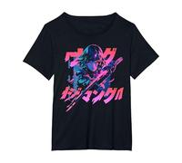 Cyberpunk Anime Samurai Girl Manga Gothic Japanese Gamer T-Shirt, Women's Plus, Black, 3X