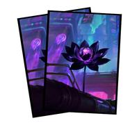 (Cyberpunk Black Lotus) 100% Hand-Drawn 100ct Textured Matte TCG/MTG Card Art Sleeves by Realm Guard