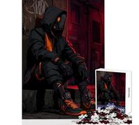 Cyberpunk Character in Urban Setting Hard Jigsaw Puzzle for Adults 1000 Pieces Secret Santa Gifts Family Activities Educational Toy Suitable for Ages 14 And Up (38x52cm)