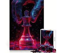 Cyberpunk Chess King Piece Jigsaw Puzzle for Adults 1000 Pieces Sharp Thinking Clean Joint Fun Activity Birthday Surprise (50x75cm)