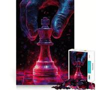Cyberpunk Chess King Piece Jigsaw Puzzle for Adults 1000 Pieces Sharp Thinking Clean Joint Fun Activity Birthday Surprise (50x75cm)