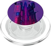 Cyberpunk Cityscape design for sci fi followers PopSockets PopGrip for MagSafe