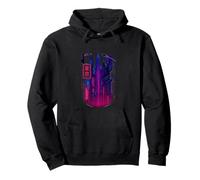 Cyberpunk Cityscape design for sci fi followers Pullover Hoodie