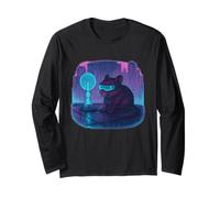 Cyberpunk Degu Runner Future City Long Sleeve T-Shirt