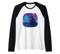 Cyberpunk Degu Runner Future City Raglan Baseball Tee