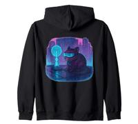 Cyberpunk Degu Runner Future City Zip Hoodie