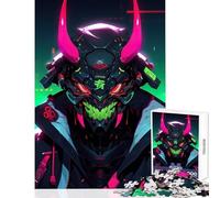 Cyberpunk Demon Samurai Jigsaw Puzzle 1000 Piece for Teenagers Serene Peaceful Play Activity Peaceful Calm Stress Relief (38X52cm)