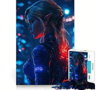 Cyberpunk Elf Warrior Jigsaw for Teenagers 1000 Pieces Calm Daily Fine Cut Joyful Challenge (38x26cm)