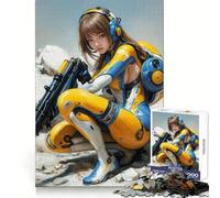 Cyberpunk Female Soldier Jigsaw Puzzles 1000 Pieces for Adults Stress Relief Play Creative Craft Hard Challenge Great Gift (38x52cm)