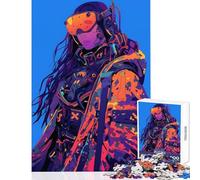 Cyberpunk Female Warrior Jigsaw 1000 Pieces for Teenagers Improve Overall Mental Performance Mindful Soothing Leisure Game (50x75cm)