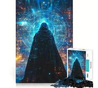 Cyberpunk Figure in Digital Realm Jigsaw Puzzles for Adults1000 Piece Logic Build Stress Less Fun Challenge (38x26cm)