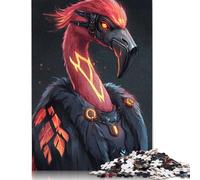 Cyberpunk Flamingo Animal 500 Piece Jigsaw Puzzle for Adults & Age 18 Years Up - Family Activity Jigsaw Puzzles Educational Games Difficult And Challenge 500pcs (52x38cm)