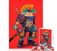 Cyberpunk Frog Warrior with Katana 1000 Piece Jigsaw Puzzles for Adults Improve Overall Mental Performance Mindful Soothing Leisure Game (38x26cm)