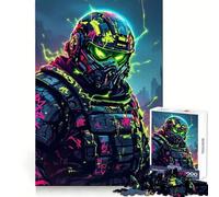 Cyberpunk Futuristic Soldier Artwork Jigsaw for Teenagers1000 Pieces Strong Logic Cozy Fun Joyful Challenge (38x26cm)