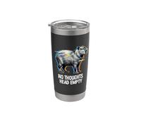 Cyberpunk Glitch Vaporwave No Thoughts Empty Capybara Vibes Stainless Steel Insulated Tumbler