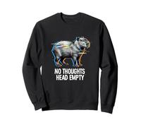 Cyberpunk Glitch Vaporwave No Thoughts Empty Capybara Vibes Sweatshirt