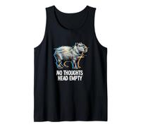 Cyberpunk Glitch Vaporwave No Thoughts Empty Capybara Vibes Tank Top