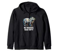 Cyberpunk Glitch Vaporwave No Thoughts Empty Capybara Vibes Zip Hoodie