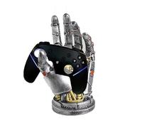 Cyberpunk Headset Holder Headphone Stand Controller Stand Robot Arm Gamer Desk Decoration Resin Gaming Accessories Desktop Decorations Display Stand for PS5/Xbox Silver-Gold B