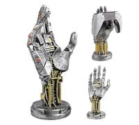 Cyberpunk Headset Holder Headphone Stand Controller Stand Robot Arm Gamer Desk Decoration Resin Gaming Accessories Desktop Decorations Display Stand for PS5/Xbox Silver Gold A