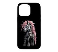 Cyberpunk Horse Pink Mane Headphones Music Lover Case for iPhone 14 Pro Max