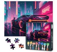 Cyberpunk Jigsaw Puzzles for Adults 1000 Pieces, Supercar Racing Through a Cyberpunk City Puzzles 1000 Piece, Modern Artwork Difficult Impossible Challenges, 19.5 x 27.5 Inch