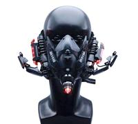 Cyberpunk Mask, Gas Mask for Cosplay, Can Be Shaped, Luminous, Cosplay, Cyberpunk, Armored Mask, Future Mech, Cyber Punk Gas Mask, Halloween, Costume, Prop, Photography, Events A (Black))
