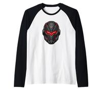 Cyberpunk Mech Helmet Raglan Baseball Tee