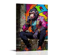 Cyberpunk Monkey Waterproof Canvas Poster Wall Art HD UV Resistant Print Suitable for Living Rooms And Hallways And Makes A Great GiftFrame-style08x12inch(20x30cm)