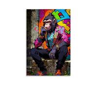 Cyberpunk Monkey Waterproof Canvas Poster Wall Art HD UV Resistant Print Suitable for Living Rooms And Hallways And Makes A Great GiftUnframe-style12x18inch(30x45cm)