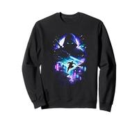 Cyberpunk Ninja Warrior Katana Moon Japanese Cityscape Sweatshirt