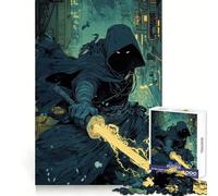 Cyberpunk Ninja with Glowing Sword Jigsaws 1000 Pieces for Teenagers Sharp Thinking Neat Cut Fun Activity (50x75cm)