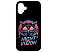 Cyberpunk Owl Night Vision Retro Synthwave Case for iPhone 16 Plus
